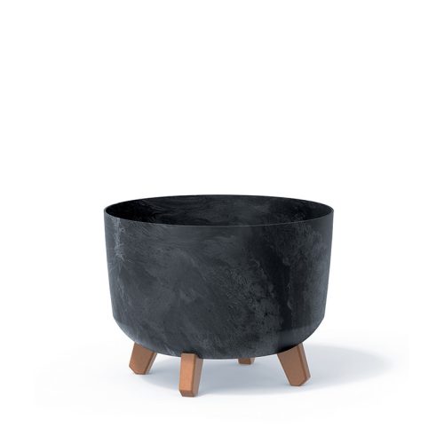 Gracia Beton Hatású Kaspó Antracit Fa Lábakkal