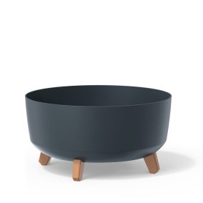 Gracia Low Antracit Kaspó Fa Lábakkal 37,9 cm