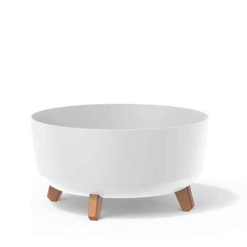 Gracia Low Dizájn Virágtartó Fehér 38 cm Fa Lábakkal