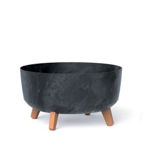 Gracia Low Beton Effect Kaspó Antracit 38 cm