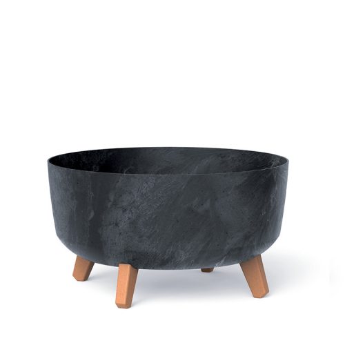 Gracia Low Beton Effect Kaspó Antracit 38 cm