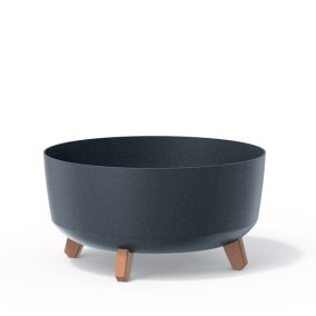 Gracia Low ECO Wood Antracit Kaspó Fa Lábakkal 38 cm