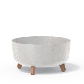 Gracia Low ECO Wood Alacsony Kaspó Fehér 38 cm