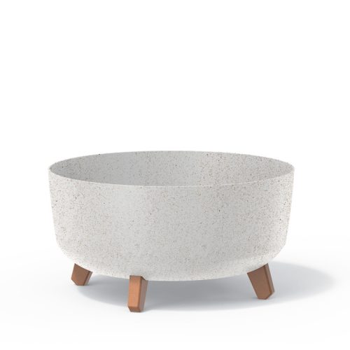 Gracia Low ECO Wood Alacsony Kaspó Fehér 38 cm