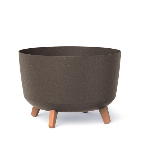 Gracia ECO Wood Kör Alakú Virágtartó Kávébarna 39 cm Fa Lábakkal