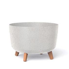 Gracia ECO Wood Kaspó Fehér 39 cm Fa Lábakkal