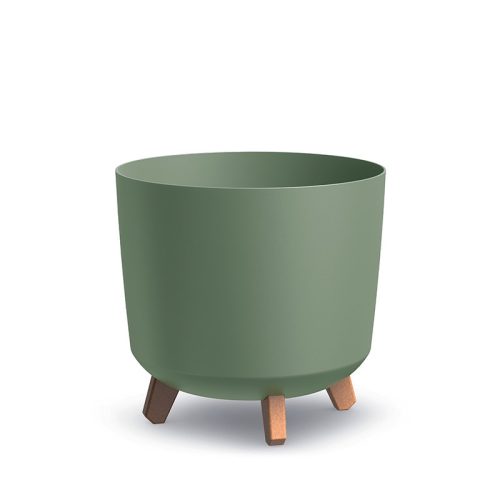 Gracia Tubus Kaspó Földzöld 30 cm Fa Lábakkal