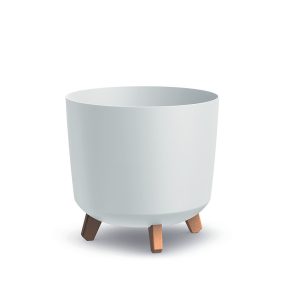 Gracia Tubus Fehér Kaspó Fa Lábakkal 30 cm