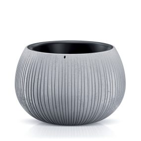 Bowl Beton Kaspó Bordázott Szürke 29 cm