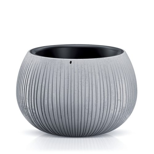 Bowl Beton Kaspó Bordázott Szürke 29 cm