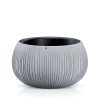 Bowl Beton Kaspó Bordázott Szürke 37 cm