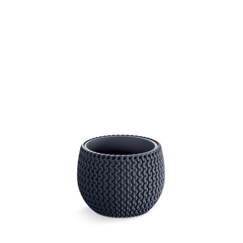 Prosperplast Splofy Bowl Kötött Mintázatú Virágtartó Antracit 18 cm
