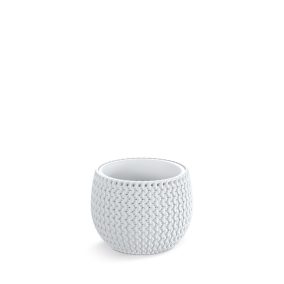 Prosperplast Splofy Bowl Kötött Mintázatú Virágtartó Fehér 18 cm
