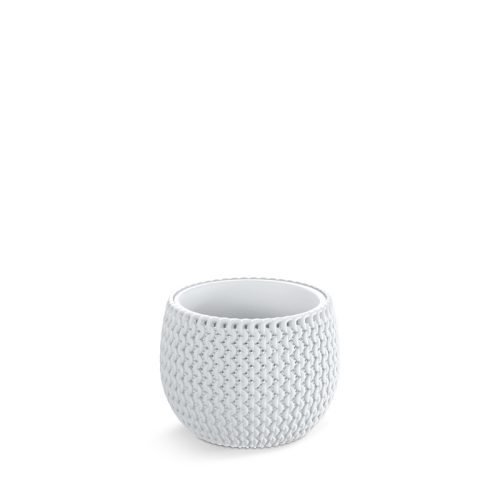 Prosperplast Splofy Bowl Kötött Mintázatú Virágtartó Fehér 18 cm