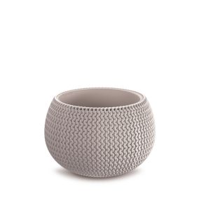 Prosperplast Splofy Bowl Kötött Mintázatú Virágtartó Mokka 24 cm