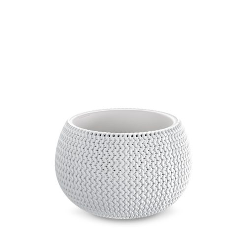 Prosperplast Splofy Bowl Kötött Mintázatú Virágtartó Fehér 29 cm