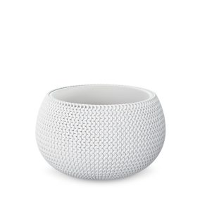 Prosperplast Splofy Bowl Kötött Mintázatú Virágtartó Fehér 37 cm