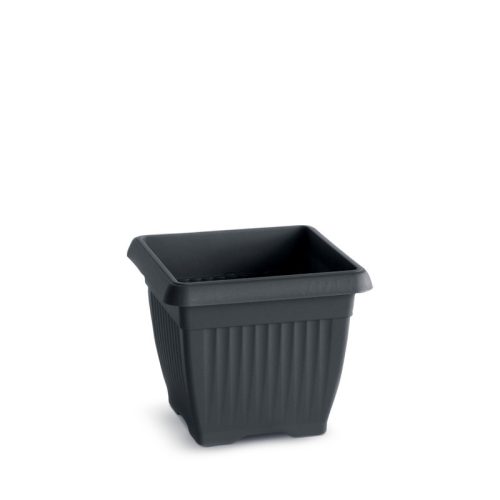 Terra Négyzetes Műanyag Virágcserép Antracit 19 cm