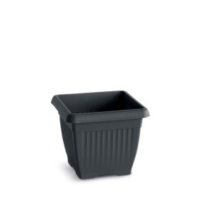 Terra Négyzetes Műanyag Virágcserép Antracit 24 cm