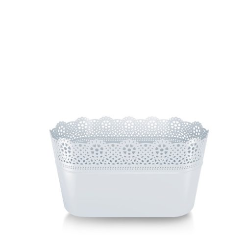 Lace Csipkemintás Virágtartó Fehér 28,5 cm