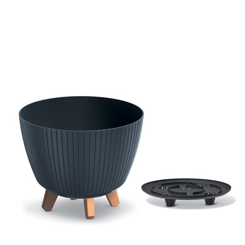 Lamia Antracit Kaspó Fa Lábakkal 28,8 cm