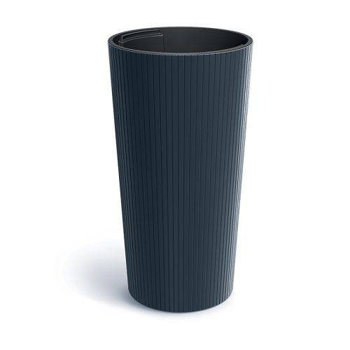 Lamia Slim Antracit Bordázott Kaspó 20 cm