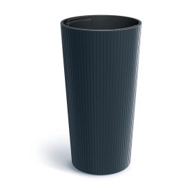 Lamia Slim Antracit Kültéri Műanyag Virágcserép 25 cm