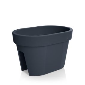 Lofly Railing Antracit Műanyag Korlátra Akasztható Virágtartó 40 cm