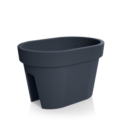 Lofly Railing Antracit Műanyag Korlátra Akasztható Virágtartó 40 cm