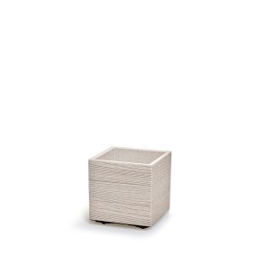 Madera Square ECO Fa Hatású Kocka Virágtartó - Fehér - 29 cm