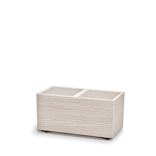 Madera Case ECO Fa Hatású Osztott Virágtartó Láda Fehér 57.7 cm