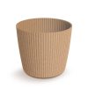 Milly Round ECO Fa Kaspó Natúr Bordázott 10,9 cm csomag