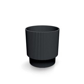 Milly Round Bordázott Kaspó Szénfekete 12,8 cm