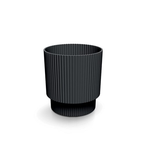 Milly Round Bordázott Kaspó Szénfekete 12,8 cm