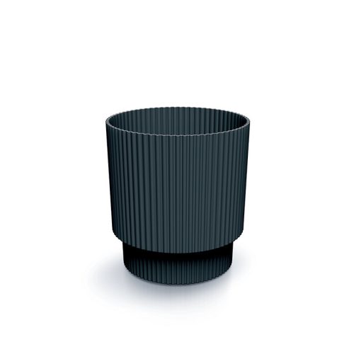 Milly Round Bordázott Kaspó Antracit 12,8 cm