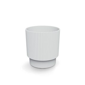 Milly Round Bordázott Kaspó Fehér 12,8 cm