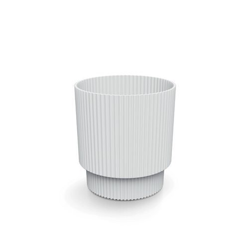 Milly Round Bordázott Kaspó Fehér 12,8 cm