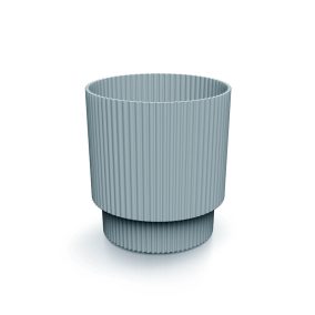 Milly Round Világosszürke Bordázott Kaspó 14,6 cm