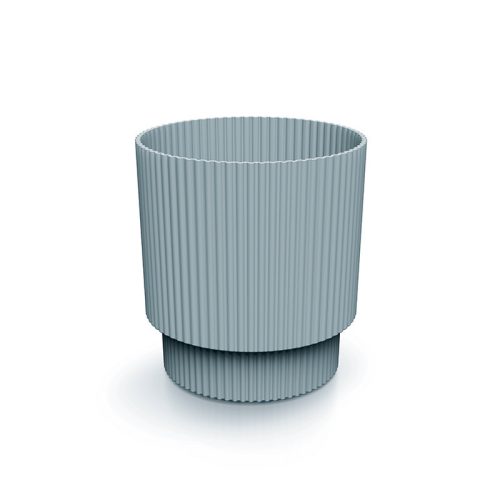 Milly Round Világosszürke Bordázott Kaspó 14,6 cm