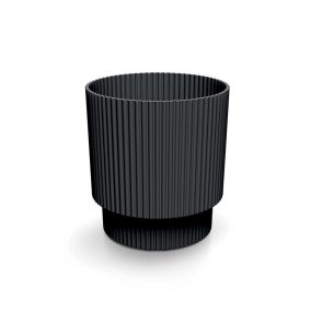 Milly Round Bordázott Kaspó Szénfekete 14,6 cm