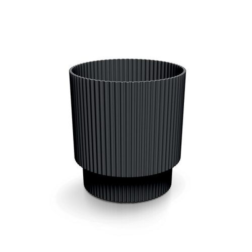 Milly Round Bordázott Kaspó Szénfekete 14,6 cm