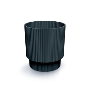 Milly Round Bordázott Kaspó Antracit 14,6 cm