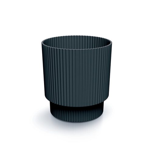 Milly Round Bordázott Kaspó Antracit 14,6 cm