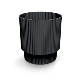 Milly Round Bordázott Kaspó Szénfekete 16,8 cm