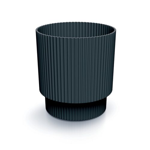 Milly Round Bordázott Kaspó Antracit 16,8 cm