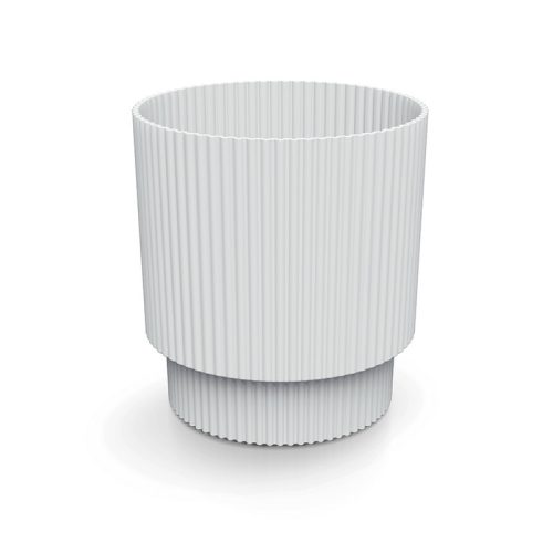 Milly Round Bordázott Kaspó Fehér 16,8 cm