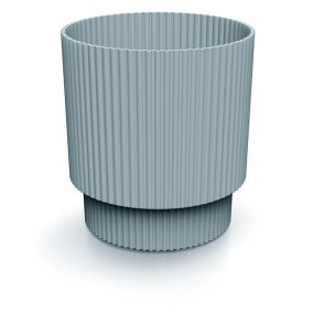 Milly Round Bordázott Kaspó Világosszürke 19,5 cm