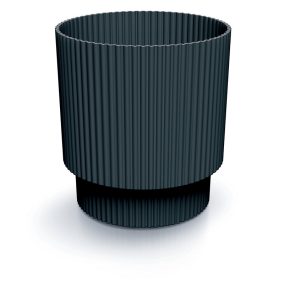 Milly Round Bordázott Kaspó Antracit 19,5 cm