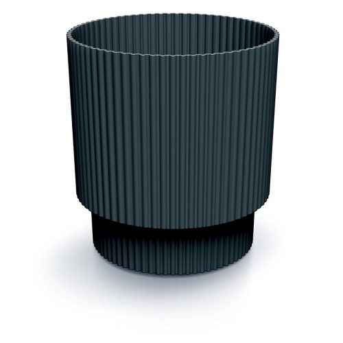 Milly Round Bordázott Kaspó Antracit 19,5 cm