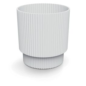 Milly Round Bordázott Kaspó Fehér 19,5 cm